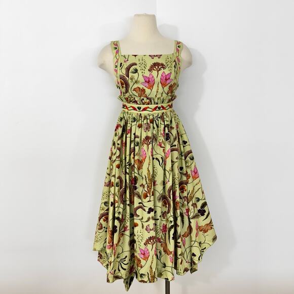 Agua by Agua Bendita Lunatus Habitat Midi Dress Embellished Cotton S - Picture 3 of 16